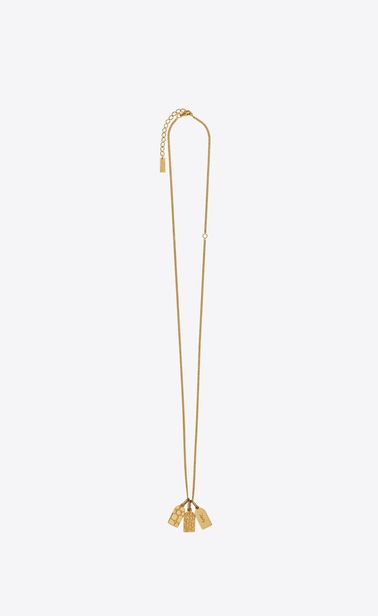 ANIMALIER pendentif triple plaquette en métal
